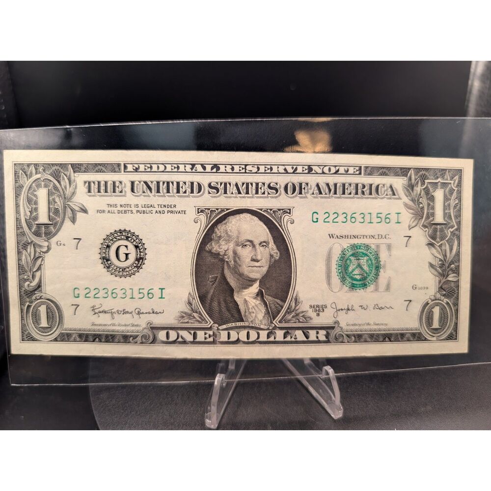 1963B $1 Barr Note • Joseph W. Barr Signature • Circulated • G22363156I